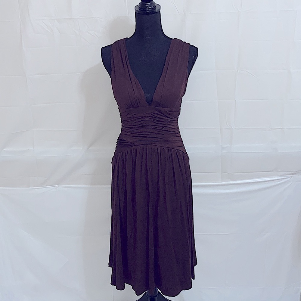 Aziz Brown Midi Cocktail Dress Size S - Picture 5 of 7